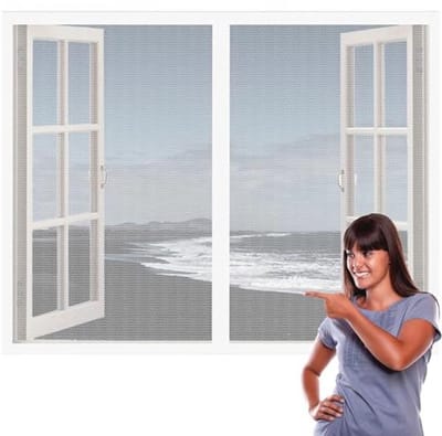 Muggennet Raamhor 98 x 118 cm - Vliegenscherm voor Insectenbescherming zonder Boren