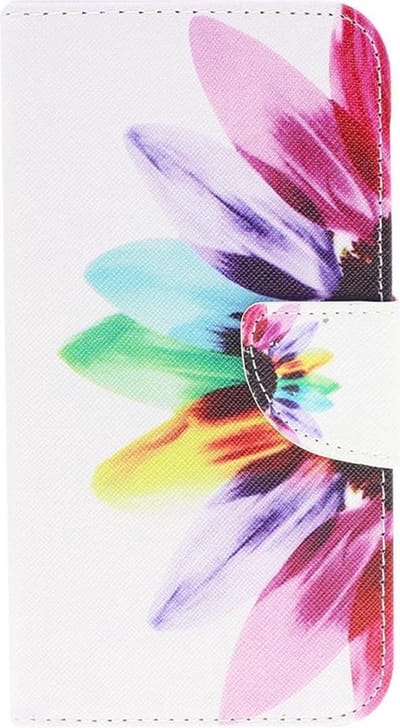 Shop4 - Geschikt voor Samsung Galaxy A11 Hoesje - Wallet Case Gekleurde Bloem