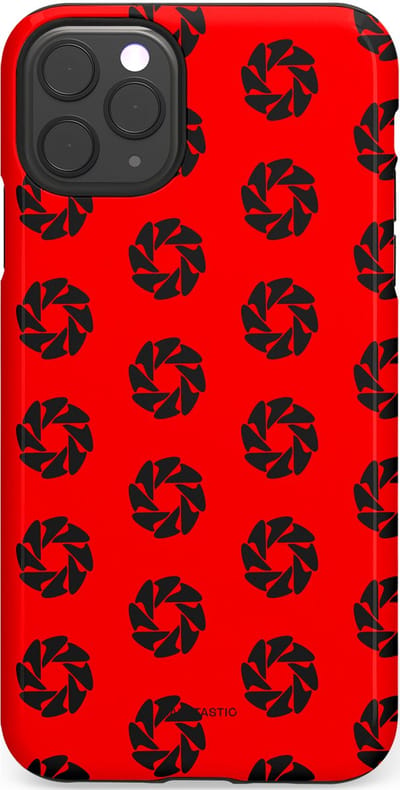 Casetastic hoesje geschikt voor Apple iPhone 11 Pro Max - Dubbellaagse bescherming - Zwarte Sterren op Rood - Fashion Case - Rood Zwart