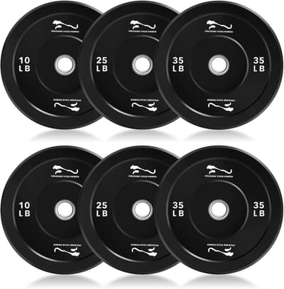Halterset - Rubberen halterschijven - 2x25 lb antislip-bumperplaten - voor thuisgebruik, gewichtheffen, deadlift, squat - zwart
