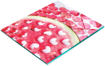 Multifunctionele decoratieve snijplank voor de keuken, gehard glas, watermeloenhart, 60x52 cm