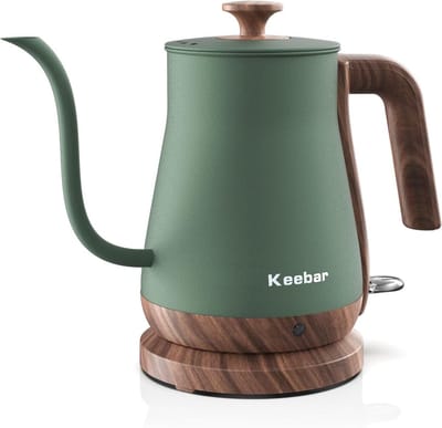 Elektrische waterkoker - Zwanenhals ketel - Koffie thee zetten - Snel 1000W koken - 0.8 liter - Matcha groen