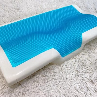 Gel Kussen Orthopedisch Geheugenschuim Kussen 60x35cm Zacht Zomer IJskoud Langzame Terugslag Slaapkussen met Kussensloop Gezondheidszorg 50x30cm blue