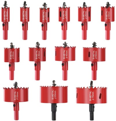 Golden crown - Bi-metalen gatenzaagset - 13 stuks - Perfect voor hout en kunststof - Inclusief adapter en centrerende boor - Voor professioneel gebruik ...