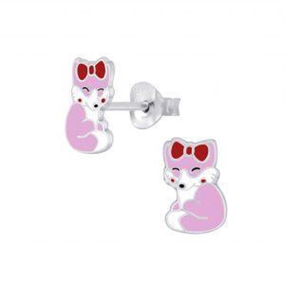 WeLoveSilver - zilveren kinderoorbellen - roze vos - hypoallergeen