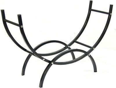 Houtblokhouder - Brandhoutrek - Open haard opslag - Corrosiebestendig staal - 91 x 29 x 69 cm - Zwart