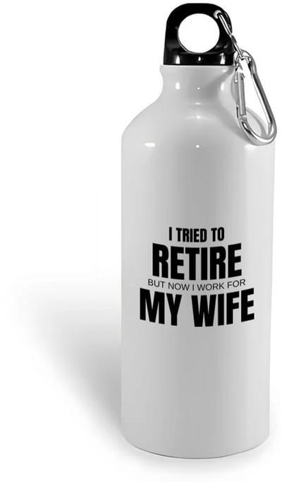 Hacebo® - I tried to retire waterfles - Pensioen - werken voor vrouw - werk - afscheidscadeau - verjaardagscadeau - kado - water fles - 400ML