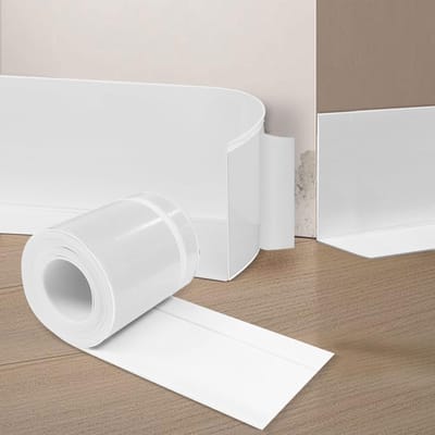 Dailygoods- Plint Hoogwaardig PVC - Zelfklevend - Flexibel - Geschikt Voor Keuken/Badkamer - Snijden - Afmetingen 70mm x 20mm x 18M - Wandafwerking