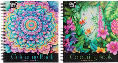 Luxe Kleurboek Voor Volwassenen - Set van 2 - 60 Unieke Kleurplaten - Mandala en Botanisch Thema - Formaat 24.7 x 19.6 cm - 280grams FSC Papier - Tekenen en Kleuren - Anti-stress Kleurboek