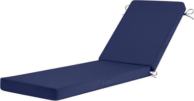 Waterdicht Chaise Lounge Kussen Buiten - 3-laags Tuinkussen 182x53 cm met Afneembare Antraciet Hoes