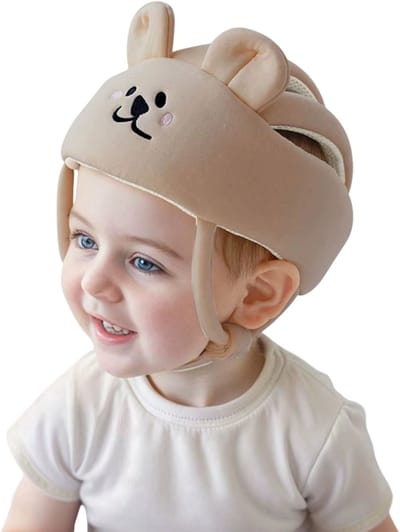Baby Peuter Geen Hobbels Veiligheidsmuts Hoofdkussen Schattige Baby Muts Hoofdbeschermer-Babyhelm Voor Kruipende Rennende Baby- BRUIN