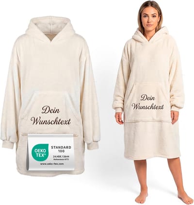 Warme Hoodie Deken met Mouwen, Capuchon en Kangoeroezak - Oeko-Tex Gecertificeerd