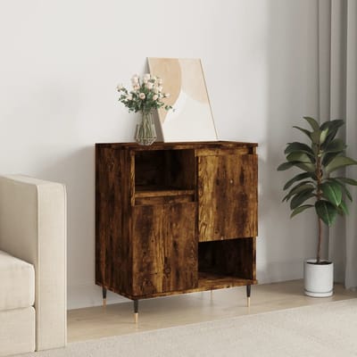 vidaXL - Dressoir - 60x35x70 - cm - bewerkt - hout - gerookt - eikenkleurig