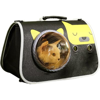 Huisdier Draagtas Schattig Grote Ruimte Transparant Venster Ademend Mesh Hond Kat Draagtas voor Reizen Buiten Bear gray