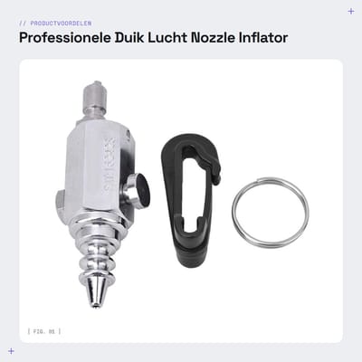 Dailygoods- Duikmondstuk RVS - Professioneel Duikmondstuk - Inflator Nozzle - Voor Wateractiviteiten - Mini/Portable - Inclusief Beugel - Luchtpistool