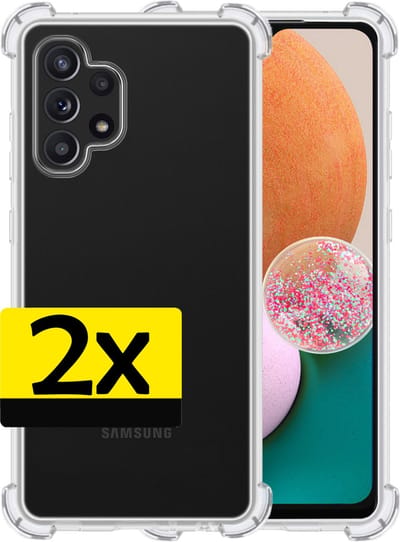 Hoesje - 2 Stuks - Geschikt voor Samsung Galaxy A13 4G - Sterk & Shockproof - Siliconen Case - Back Cover - Telefoon Hoes Shock Proof - Telefoonhoesjes - Transparant