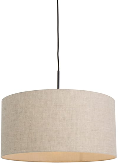 QAZQA combi - Moderne Hanglamp met kap - 1 lichts - Ø 500 mm - Beige - Woonkamer | Slaapkamer | Keuken