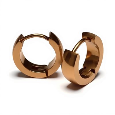 Aramat Jewels | Oorringen | Oorringen – Staal Huggies Rosékleurig (14x4mm) | | | |4mm | Staal | Volwassenen | Verkleurd niet