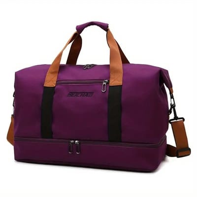 SJTOER Sporttas met Schoenenvak en Natvak – Sporttas en Reistas – Weekendtas – Unisex – Paars – 46 × 25 × 28 cm