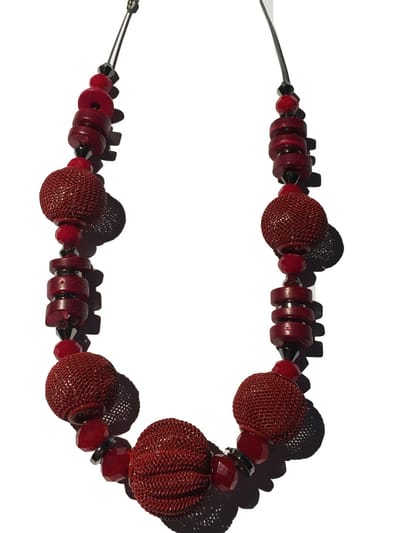 Petra's Sieradenwereld - Ketting rood met rode ballen (10252409)
