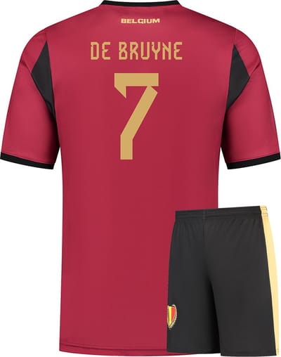 De Bruyne Belgie Voetbaltenue Thuis - 2024-2026 - Voetbal Tenue Kinderen - Shirt en Broekje - Jongens en Meisjes - Volwassenen - Heren en Dames - Maat 140