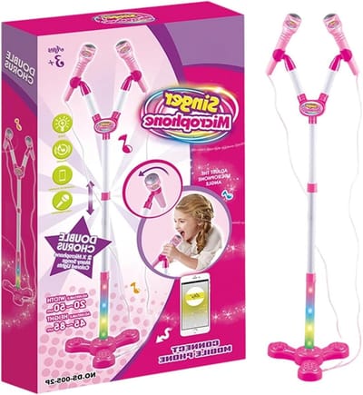 Kinder Microfoon - Karaoke Zangspeelgoed - Optreden Thuis - Verstelbaar Statief - Tot 104cm - Meerdere Kleuren
