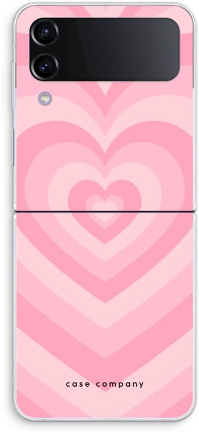 Case Company® - Hoesje geschikt voor Samsung Galaxy Z Flip4 hoesje - Hart Roos - Soft Cover Telefoonhoesje - Bescherming aan alle Kanten en Schermrand