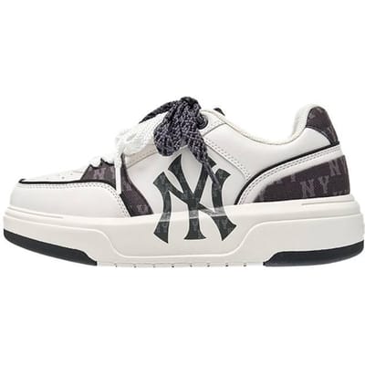 MLB New York Yankees Denim Casual Mode Vintage Trendy Opvallend Klassiek Zijlogo Lage Sneakers Unisex sneakers Zwart 3ASXM056N-50BKS 37.5 white