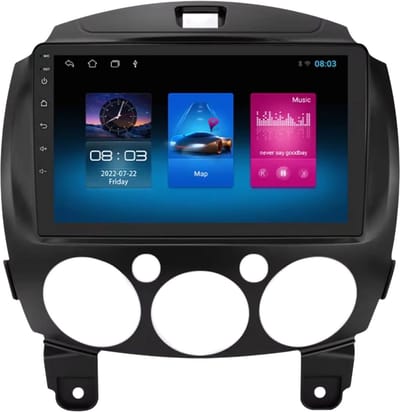 Autoradio met bluetooth - Carplay - Voor Mazda 2 (2007-2014) - Geschikt voor Apple en Android - Stereo - Navigatie - Navigatiesysteem auto - 1GB 16GB