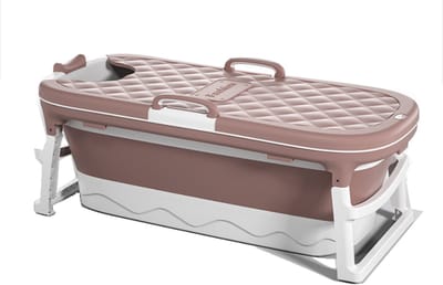 Simple Fix Zitbad - 138cm - Opvouwbaar Bad - Bath Bucket - Zitbad voor volwassenen - 220L - Extra lang - Roze