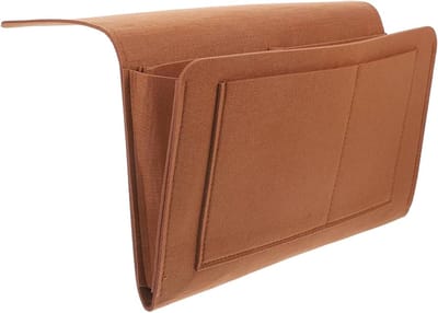 Organiser - Bed / bank organizer - Bedside pocket - Opbergzak - Bankopberger - Vilten opbergtas - Opbergvakken - Tijdschriften / boeken / laptop opbergen - Vilt - Sofa caddy - Bruin - Jonyx
