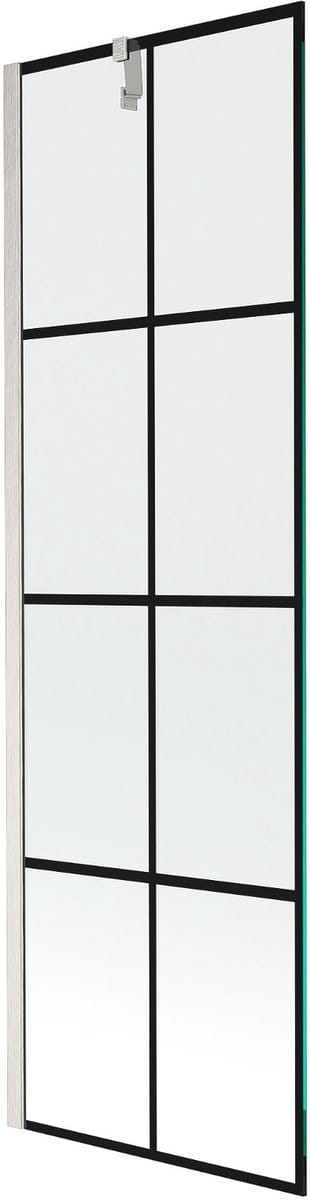 Mexen Next badwand 1-delig 60 x 150 , zwart raster, geborsteld nikkel - 895-060-000-00-77-97