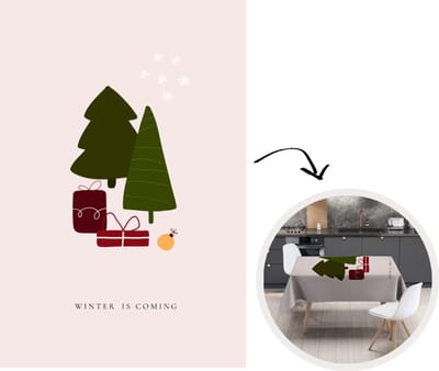 Kerst Tafelkleed - Kerstmis Decoratie - Tafellaken - Cadeaus - Kerstbomen - Quotes - 180x260 cm - Kerstmis Versiering