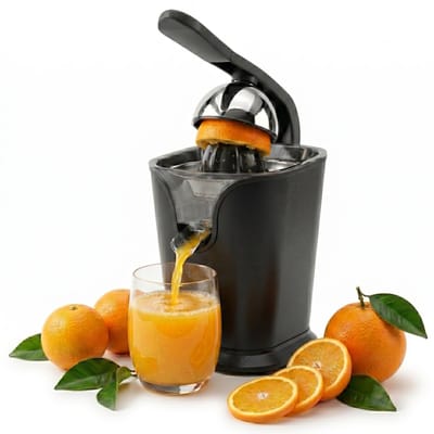 Elektrische Citruspers met Instelbaar Pulpfilter - 160W - 650ml - Sinaasappelpers -Zwart - Vivid Green