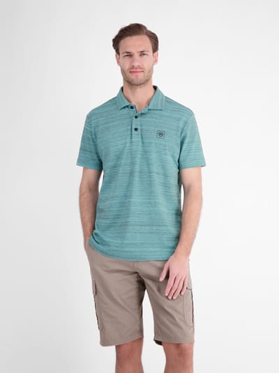 LERROS Polo van lichte katoenmix met een prettige textuur , Maat: S , Kleur: REEF BLUE , 77% katoen, 20% polyester, 3% elastaan