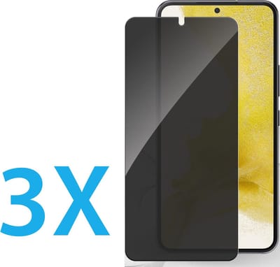 Screenprotector Geschikt Voor: Samsung Galaxy S22 - Privacy Full Screenprotector 3x - screen protector - volledige glas - bescherming - beschermglas - Anti Spy - ZT Accessoires