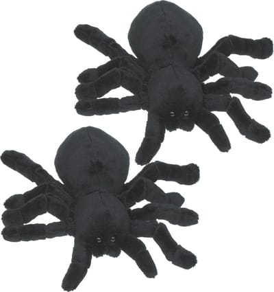 Pluche Tarantula spin - Set van 2x stuks - 20 cm - knuffeldieren - 8 poten - speelgoed - voor kinderen