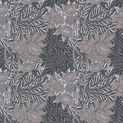 Bloemen behang Profhome 390585-GU vliesbehang glad met bloemmotief mat grijs beigegrijs zwart wit 5,33 m2