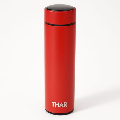 THAR Slimme Thermosfles 500ml – LCD Display & Dubbelwandig - Rood