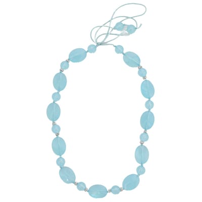 Behave – Verstelbare damesketting – Zomerse look – Aqua blauw acryl