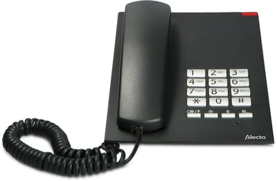 Alecto Vaste Telefoon - Bureautelefoon met 10 Sneltoetsen en een Waarschuwingslicht - Blijft werken bij stroomuitval - CW20 - Zwart