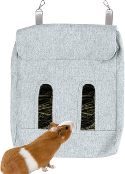 Hooi voederstation - Voederdispenser konijn - Kleine dieren voeren - Verstelbare hoogte - Maat L - Blauw