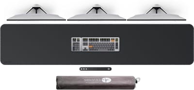 SnelShoppen - XXL Lederen Bureau Mat 190x40 cm - Waterdichte Muismat - Geavanceerde Vilt Bureau Pad - Zwart - Perfect voor Thuis en Kantoor