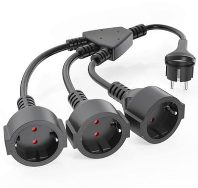 3-voudige stekkeradapter met platte stekker en flexibele kabel - Ideaal voor thuis en op kantoor