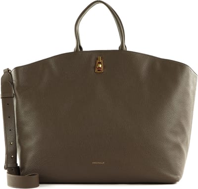 COCCINELLE Leren Schoudertas Shopper Coccinelle Magie Soft Handbag Grained Leather Coffee Bruine