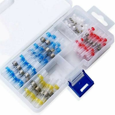 TOVBMUP krimpkousen - Krimpkous - Soldeerhulzen Waterdicht - Soldeerhulzen assortimentsbox - Kabelschoen Soldeer - 100 stuks