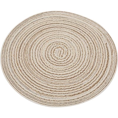 Ronde Tafelmat van Ramie in Japanse Stijl Leuke Tafel Ramie Isolatiepad(S Beige) beige