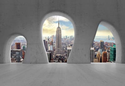 Fotobehang New York City View | XXL - 312cm x 219cm | 130g/m2 Vlies