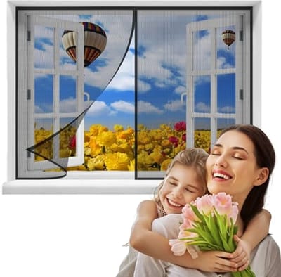 Vliegennetwerk voor Raam 60x155cm - Muggenscherm voor Balkon en Schuiframen - Aanpasbaar en Wasbaar