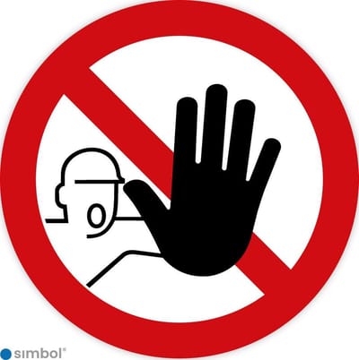 Simbol - Stickers Verboden Toegang voor Onbevoegden - Duurzame Kwaliteit - Formaat ø 30 cm.